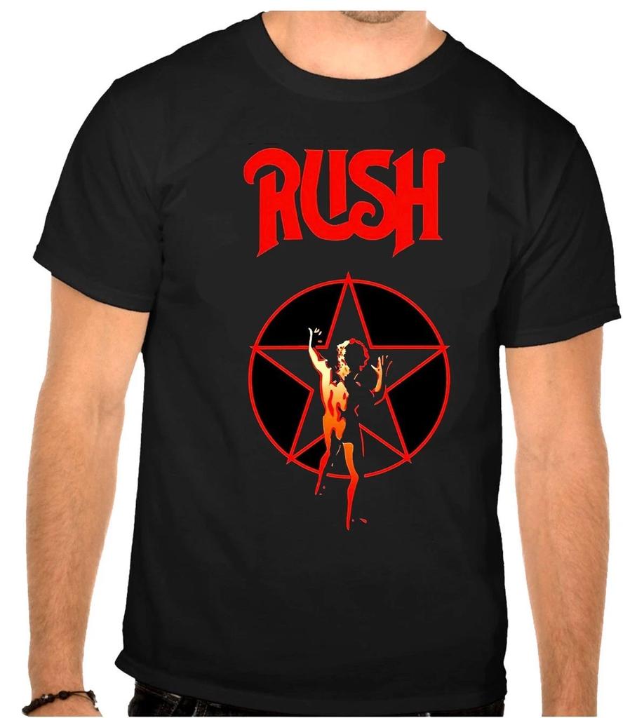RUSH Логотип Рок-музыки Черная футболка -1324-