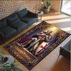 Portrait Man Theme Crystal Velvet Rug Personalized Custom Name Text Soft Floor Mat Home Decor