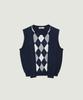 GROVE Veni Argyle Vest (Navy)