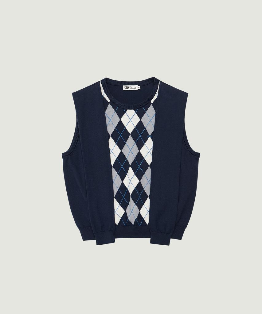 GROVE Veni Argyle Vest (Navy)