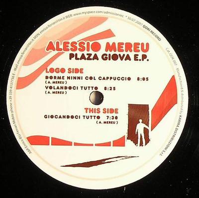 12-дюймовая пластинка ALESSIO MEREU - Plaza Giova E.P. QOK007 QOKI Запись 2007 Италия Танцевальная и электронная Музыка Б/у