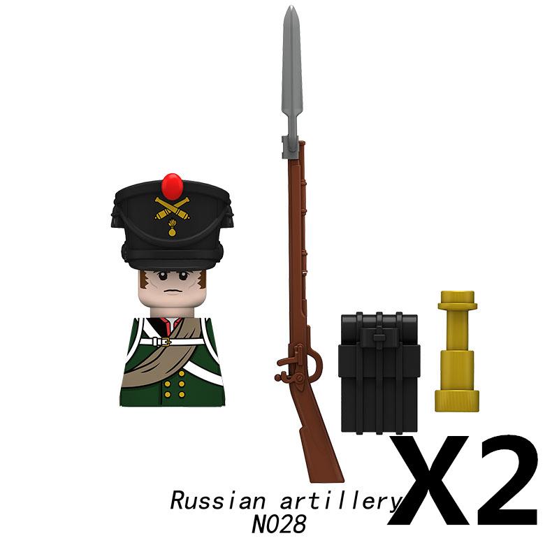 MOC Военные Наполеоновские войны Французский Русский Фигурка Армия Строительный Блок Солдат Оружие Огнестрельное оружие Меч Рюкзак Аксессуары Кирпич B137