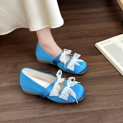 Туфли Мэри Джейн на плоской подошве с квадратным носком серебристые одинарные женские весенние новые милые классные модные