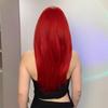 HAIRCUBE красный прямой синтетический парик для женщин длинный натуральный многослойный парик с челкой косплей вечерние термостойкое волокно парик волосы