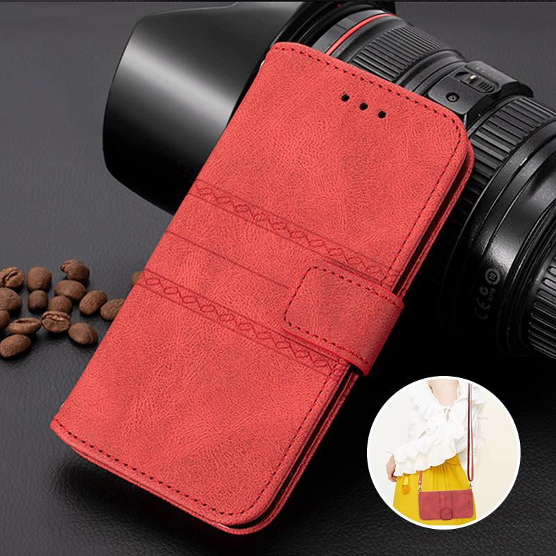 Модный чехол для телефона из искусственной кожи с длинным ремешком для iPhone Samsung Xiaomi Google Huawei SONY Многофункциональный кошелек с отделениями для карт откидная крышка