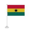 Drapeau Ventouse - Ghana - 14 X 21 Cm - Polyester Résistant - Impression Recto/Verso - Léger Et Robuste