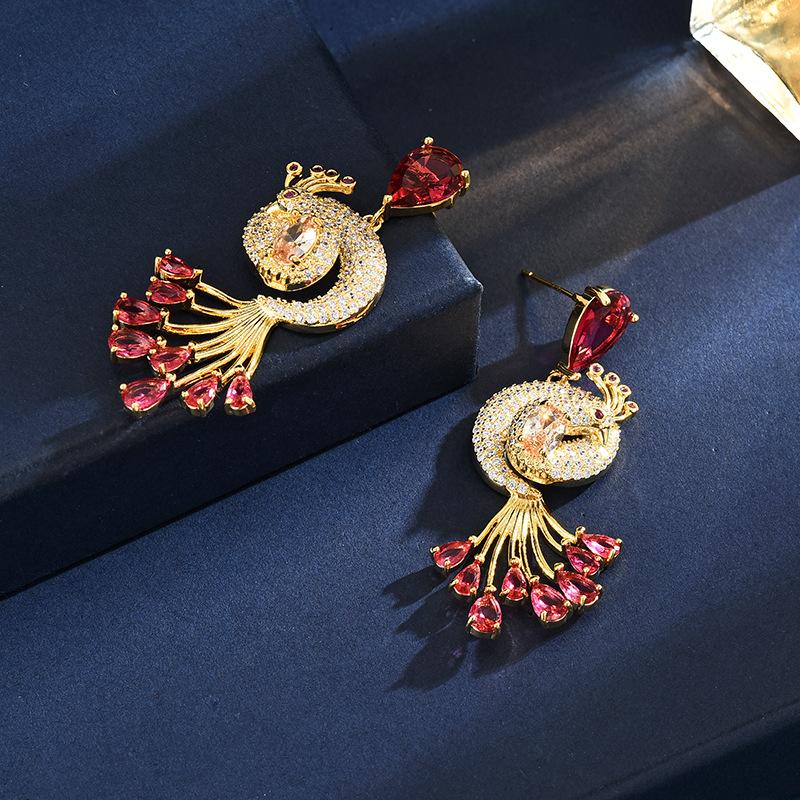 Серьги в форме капли воды Феникс, слегка инкрустированные цирконием, легкие, роскошные, элегантные, высокого класса серьги