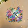 Dragonfly Pendant Special Shapes Faux Diamond Painting Kit Flower Dragonfly Patterned Hanging Ornament DIY Rhinestone Art Set for Home Decor