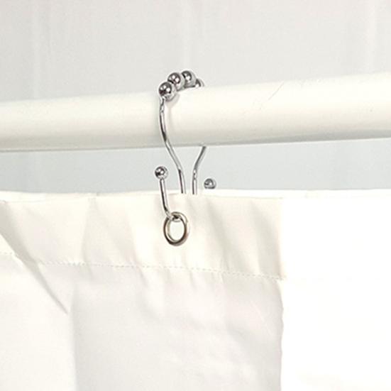 Yousheng 12 шт. крючков для душевой занавески, двойные крючки, хороший баланс, сильная несущая способность, роликовый шарик, плавное скольжение, крючок для занавески, кольцо, принадлежности для ванной комнаты