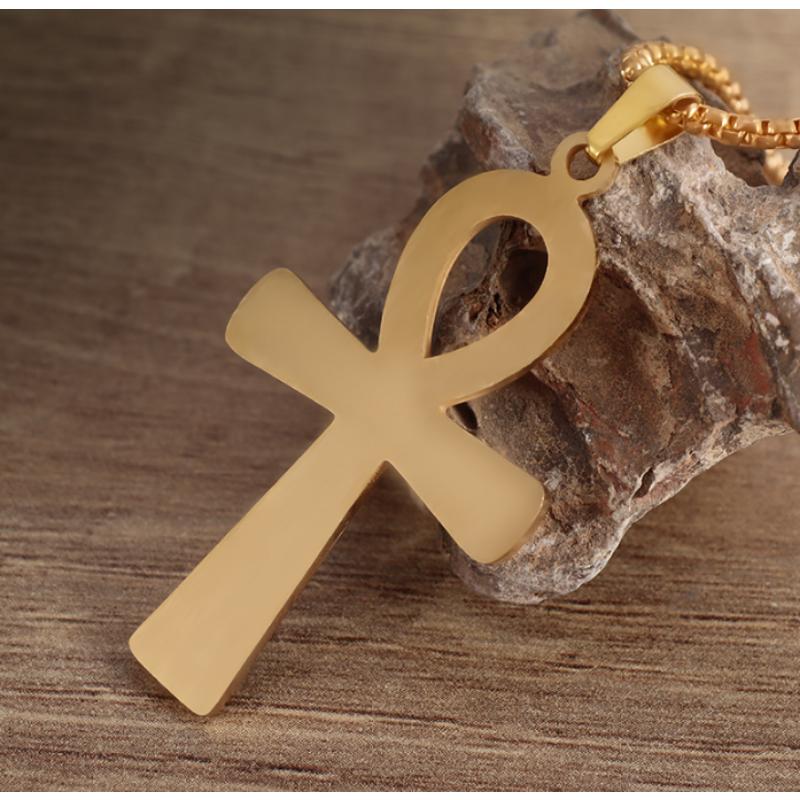Stainless Steel High Quality Ancient Egyptian Anka Cross Pendant - A Unique and Fashionable Men's Stainless Steel Amulet Gift