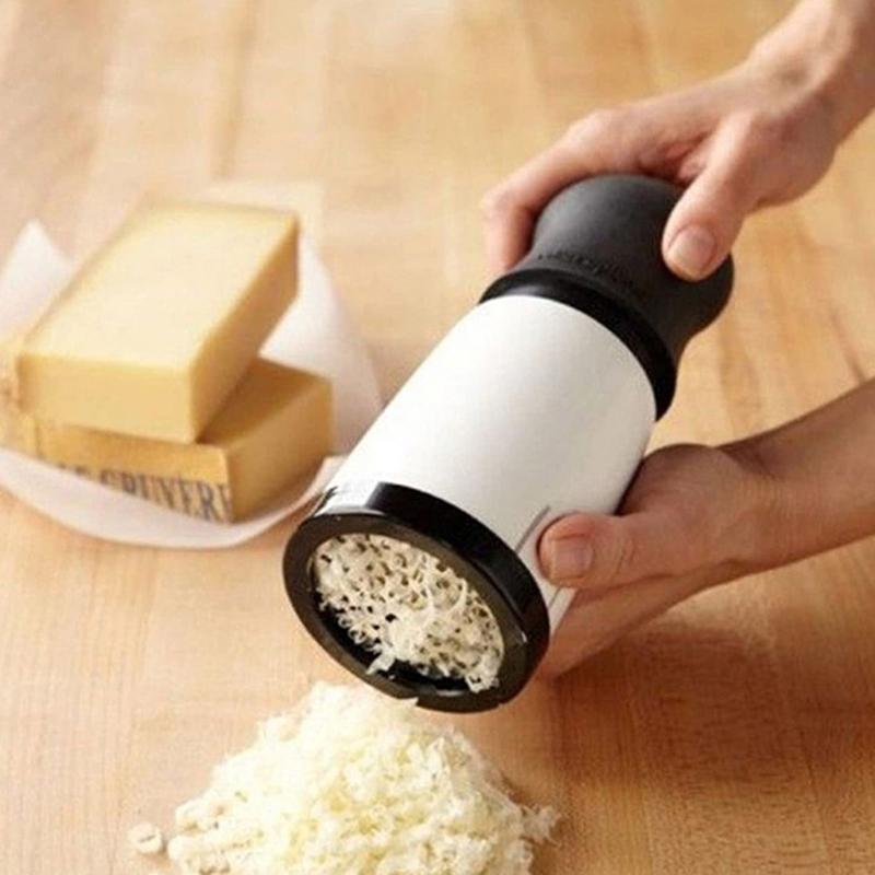 Abs+Stainless Steel Cheese Grater With 2 Cutting Blade Chocolate Grater Diy Butter Food Mill Cheese Grater Slicer Kitchen Gadget