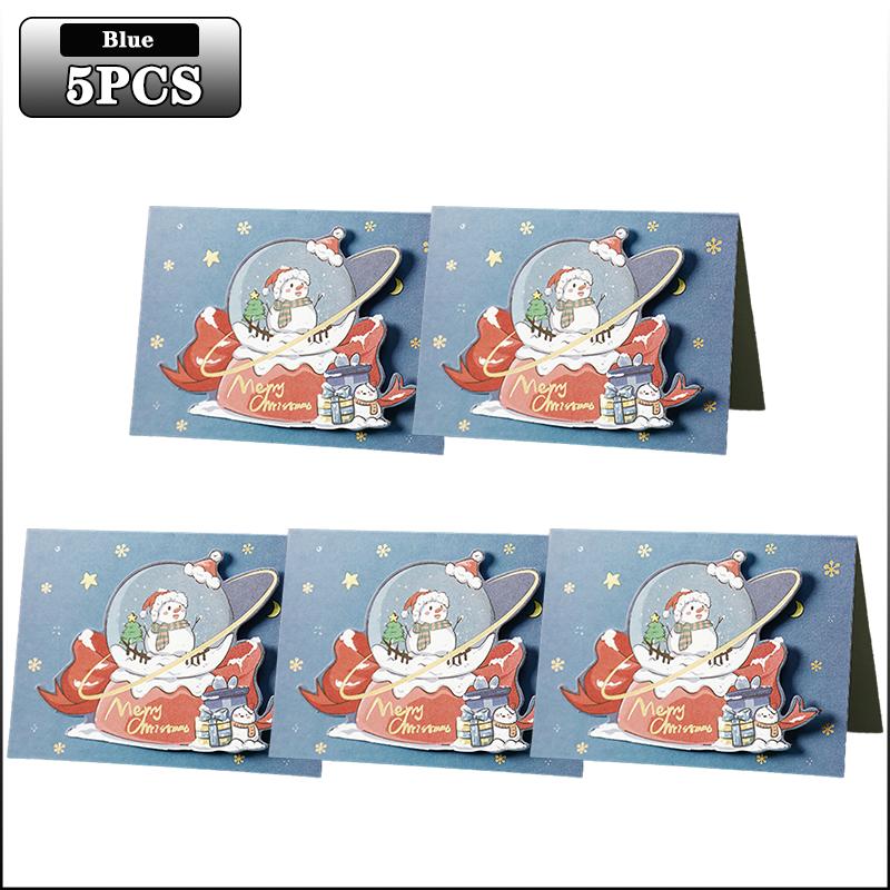 3D Christmas Greeting Cards Creative Mini Message Cards Holiday Gift Tags for Florist Bakery Classroom Exchange Party Supplies