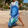 Женское платье-кафтан в стиле бохо большого размера с контрастным принтом свободного кроя Vacay Beach