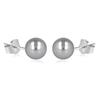 [Q7031] - Gray 'Perla' Silver Earrings (rhodium-plated) - 8 Mm