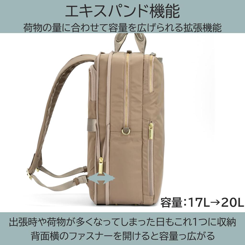 Backpack Fittem A4 File PC Storage Charcoal H39 X W28 X [Ace Gene] 14.0inch No.68684 Women's D12/14cm