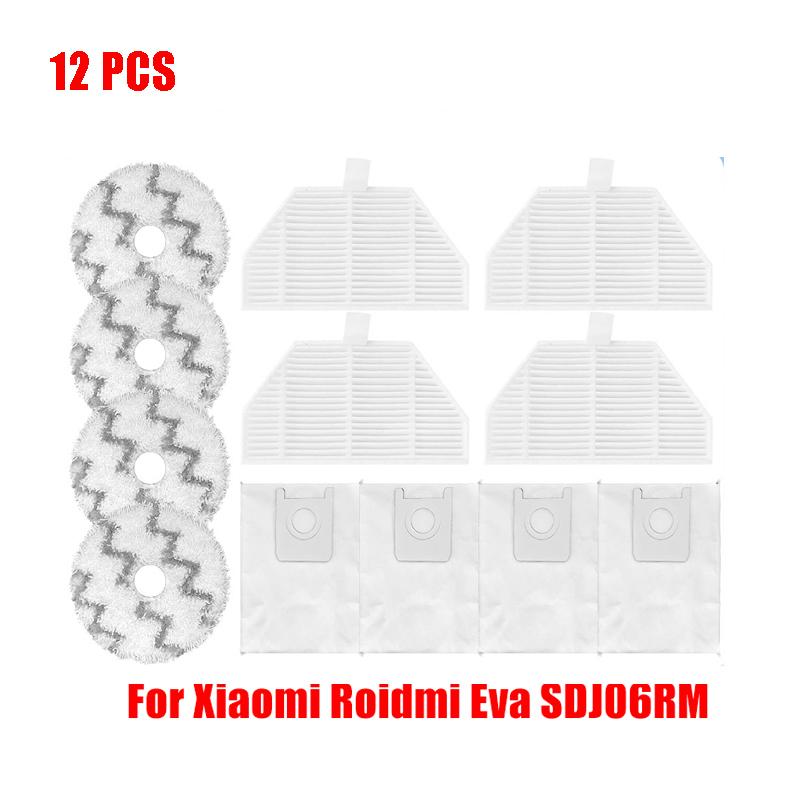 For Xiaomi Roidmi EVA Self-Cleaning Emptying Robot SDJ06RM Vacuum Cleaner Part Main Side Brush Hepa Filter Mop Cloth Replacement