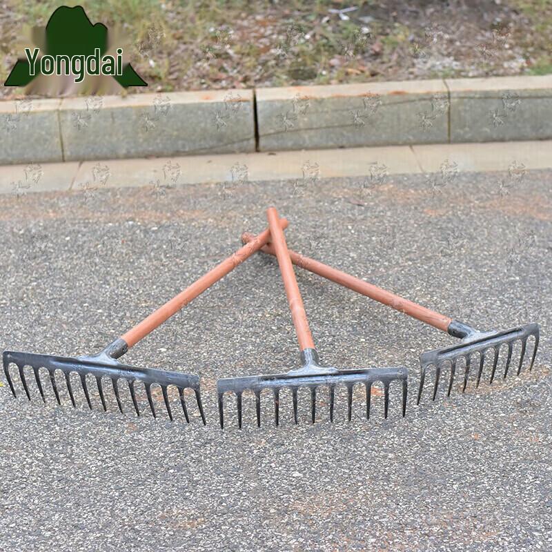 Heavy-Duty 13-Tooth Iron Garden Rake