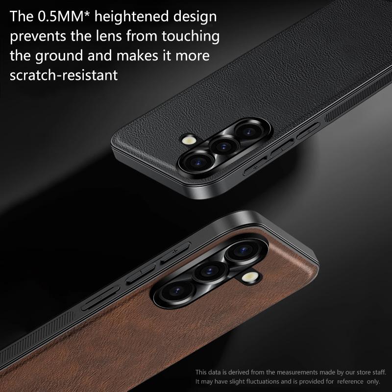 Металлический чехол-книжка с защитой камеры из кожи для Samsung Galaxy S25 S24 S23 S21 FE S22 Ultra S25 Plus с силиконовыми краями и задней крышкой