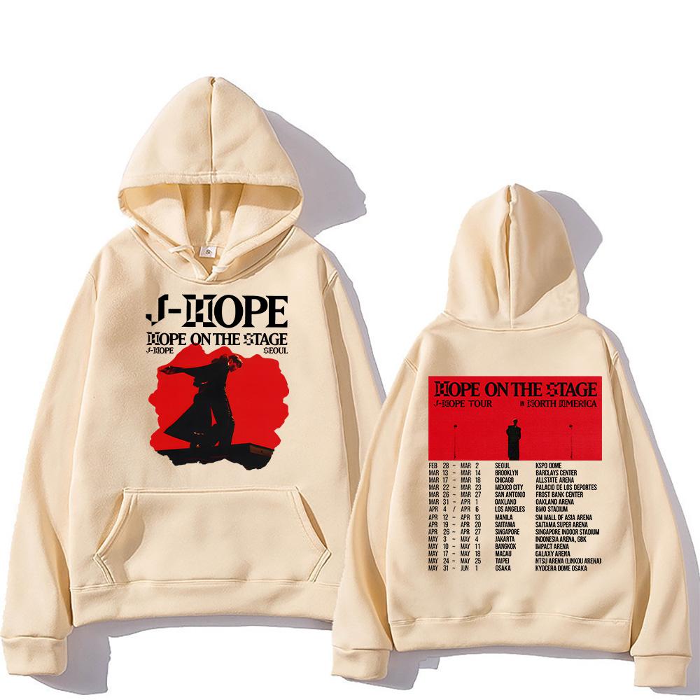 Kpop J-Hope New Hoodies J-Hope Hope On The Stage Tour 2025 Sweatshirts Unisex Casual Clothing Hip Hop Fashion Aesthetic Pullover