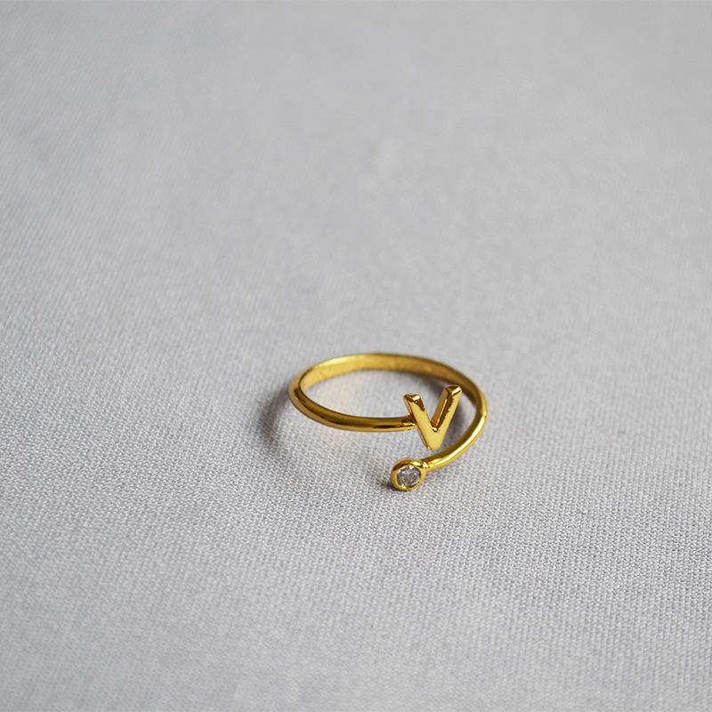 2019 Exquisite Adjustable Initial Ring for Women - Stackable Open Design for Index Finger