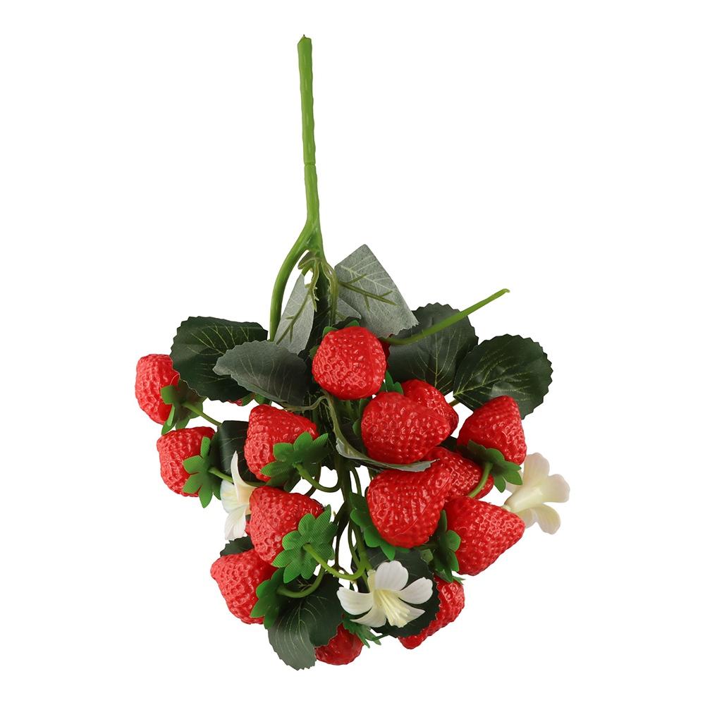 Plastic Artificial Strawberry Berry Branch Lifelike Strawberry Bouquet Desk