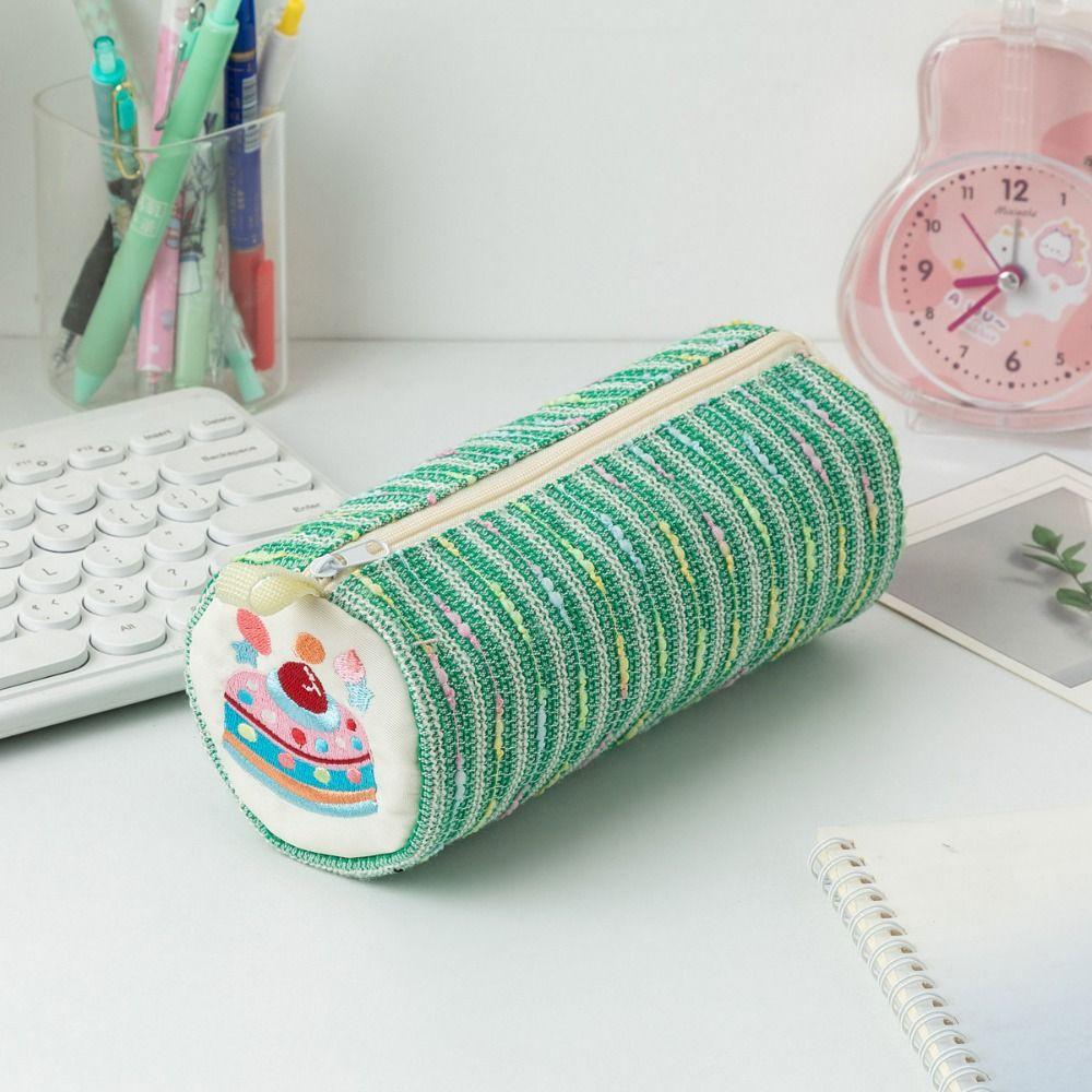 Floral Pattern Pencil Bag Soft Material Stationery Bag Sweet Cartoon Pencil Case Back to School