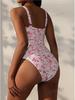 Women's High-Waisted Printed One-Piece Swimsuit - New European and American Style