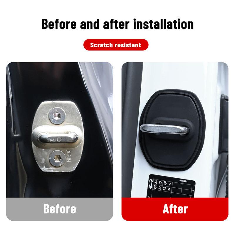 For BYD FANGCHENGBAO 5 2024 Car Door Shock Absorber Door Lock Protector Silicone Auto Door Lock Latches Cover Accessories