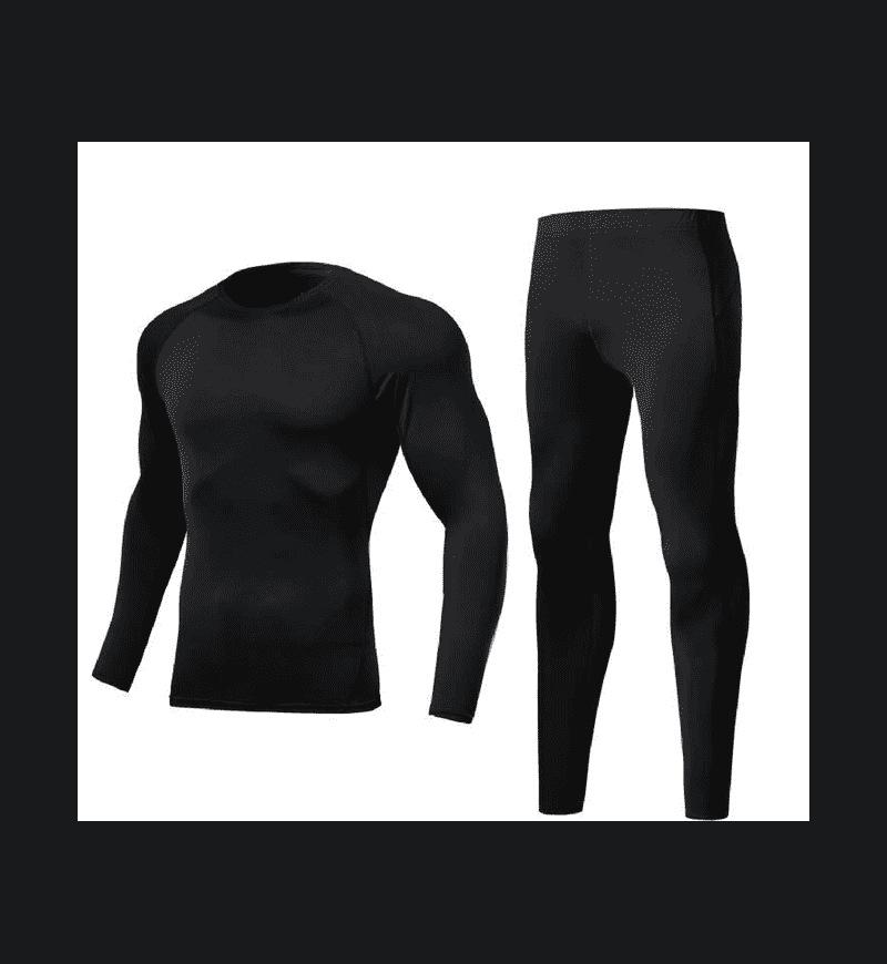 Men's Quick-Dry Compression Shirt Set Breathable Moisture-Wicking 3D Slim Fit Running Gym Workout Training Suit