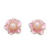Премиальный Чувственный Сладкий И Элегантный Темперамент Розовые Серьги-Пуссеты с Цветком Уникальный Дизайн Чувство Легкой Роскоши Темперамент Нежные Серьги Оптом