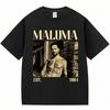 Графические футболки рэпера MALUMA Мужские Хип-хоп Винтажный стиль Короткий рукав Мода Готика Оверсайз Хлопковая футболка Уличная одежда Мужская