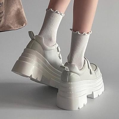 Черные кожаные туфли в ретро-британском стиле, женские, новые, весна-лето 2025 года, для мужчин, для увеличения роста, туфли Мэри Джейн на толстой подошве