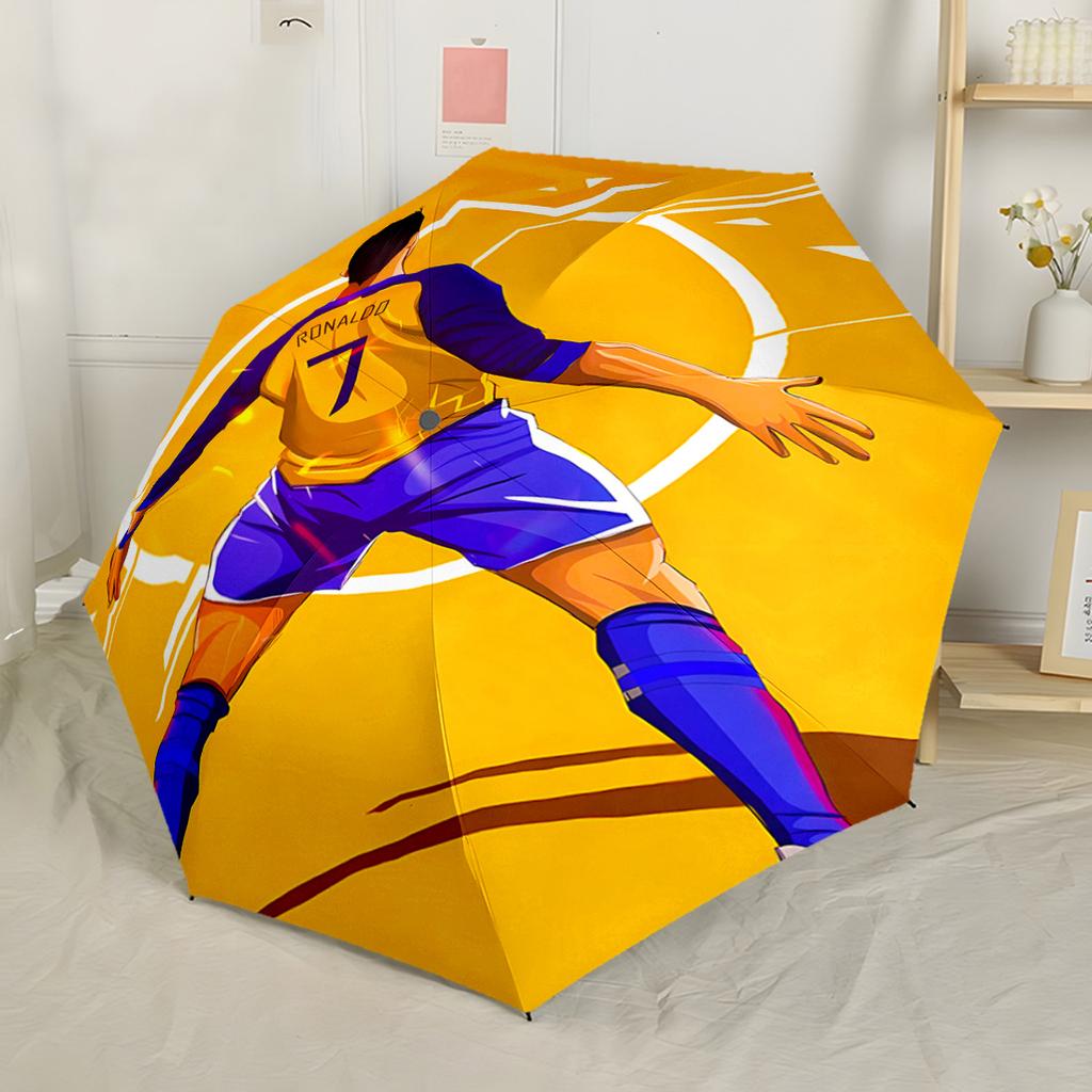 Ronaldo's Number Seven Portable Automatic Umbrella Compact 8-Rib Lightweight Compact Design Durable Everyday Carry Umbrella Fashionable