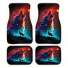4 шт. Коврик с принтом волка разных цветов, автомобильные коврики для пола для Автомобиля, Фургона, Грузовика, Внедорожника - Полный Комплект Передний и Задний, Универсальная Посадка, Защита и Декор Салона Автомобиля