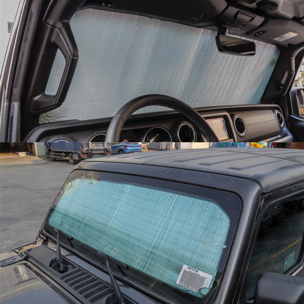 Car Front Windshield Sunshade Sun Visor UV Rays Cover for Jeep Wrangler TJ JK JL Gladiator JT 1997-2026 Up Interior AccessoriesWindshield Sunshades 1