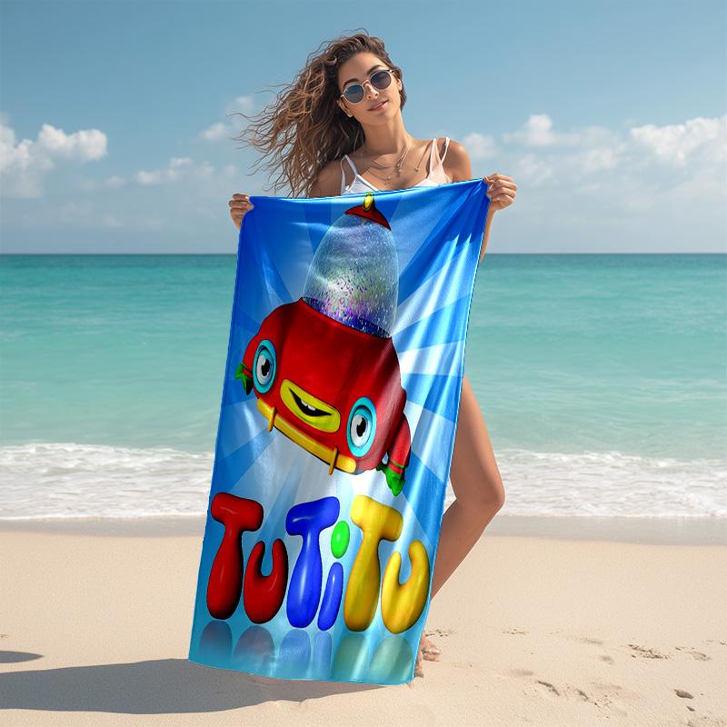 proof beach towel with TuTiTu pattern - soft,absorbent,quick-drying,machine washable - perfect for swimming,camping,bathing