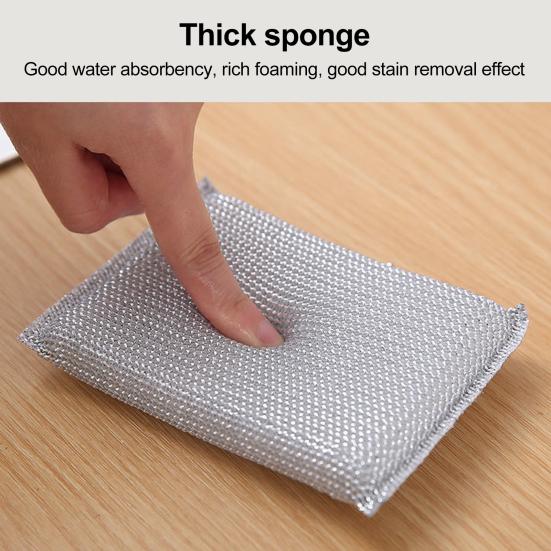 5Pcs Dishwashing Cloth Non Scratch Scouring Sponge Soft Flexible Reusable Multi Use Scrubber Hard Surface Cleaning Tool