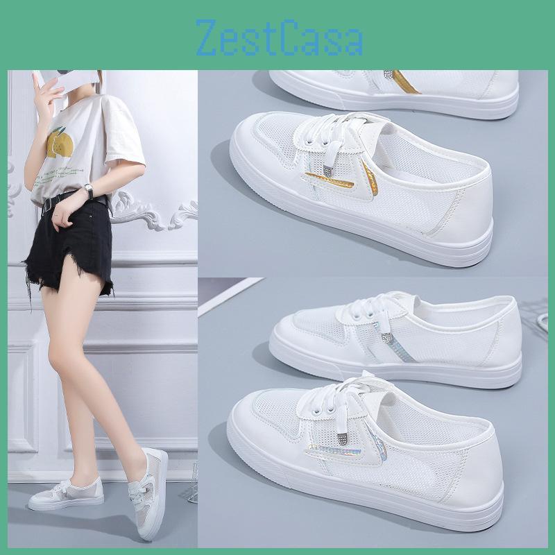 Womens Shoes New Shoes White Spring And Summer Versatile Sports Mesh Breathable Sports Board Shoes Trendy Shoes Lazy Shoes