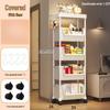 Compact Multi-layer Mobile Storage Rack for Living Room and Kitchen