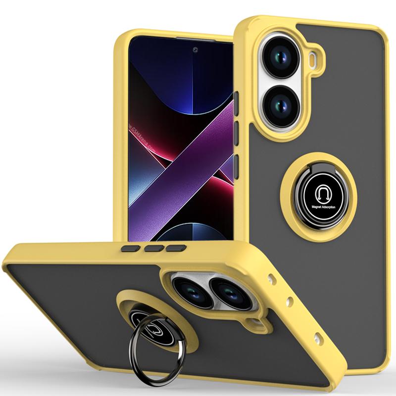 Translucent Shockproof Hard Case with Metal Stand for Poco X7 Pro X6 Pro C75