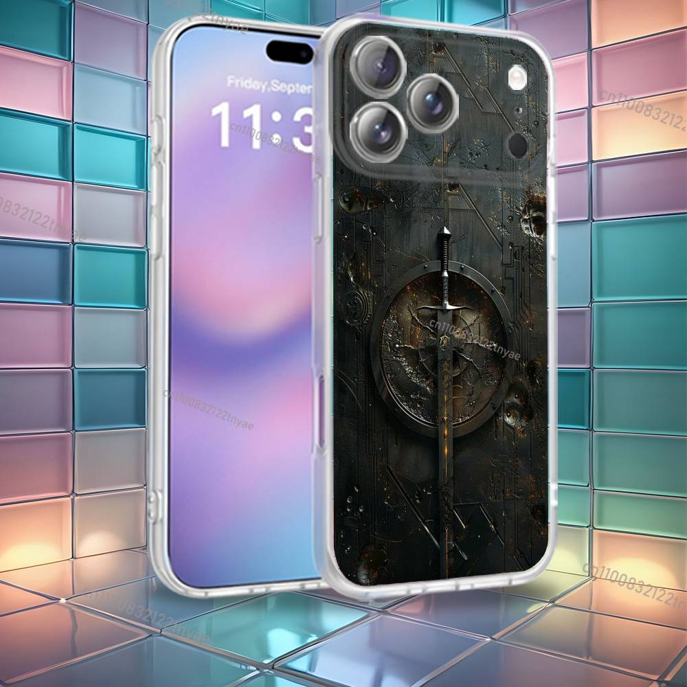 Medieval Sword Design Phone Case For iPhone 16,14,11,17,13,15,12,Air,Plus,Pro,Max,E,Mini Frosted for MagSafe Magnetic Wireless