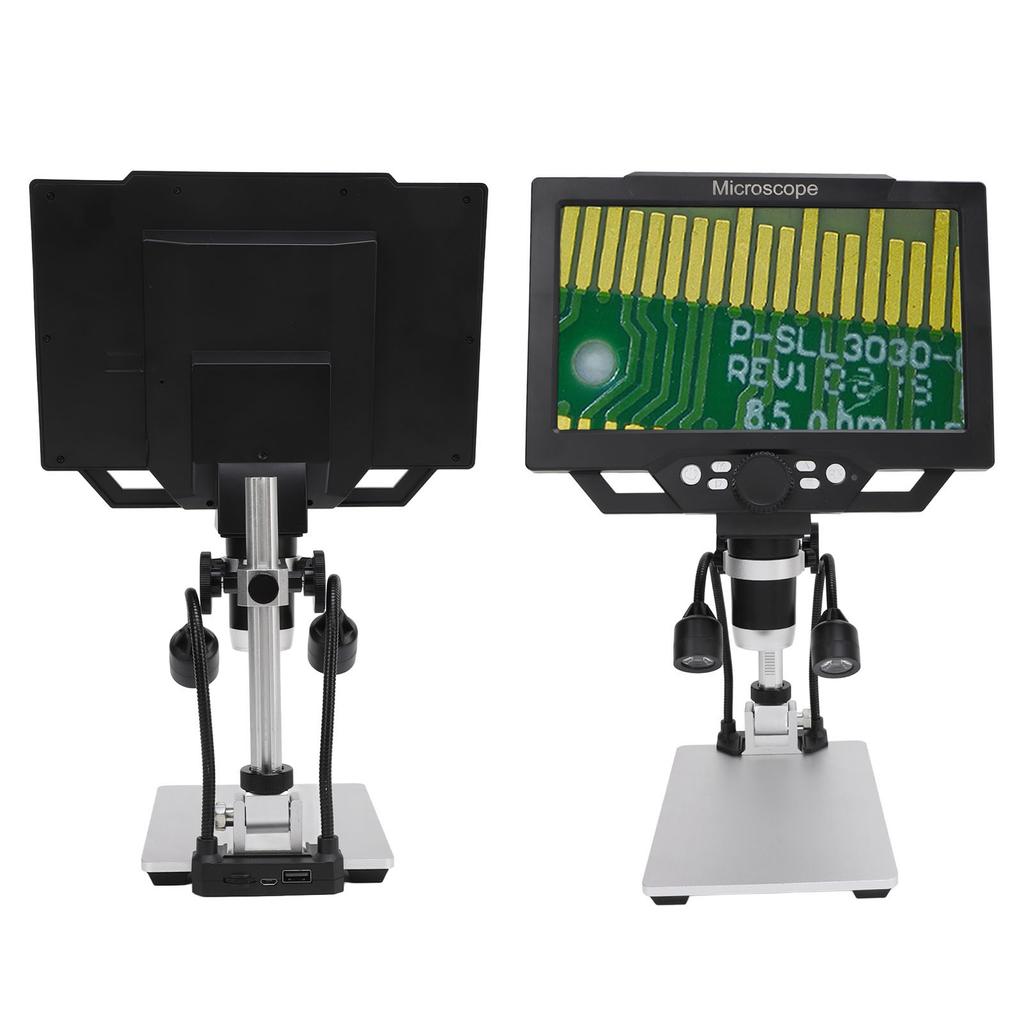 9-дюймовый ЖК-цифровой микроскоп 12 МП 1600-кратное увеличение 1080P Микроскоп для монет Лупа для растений камней печатных плат