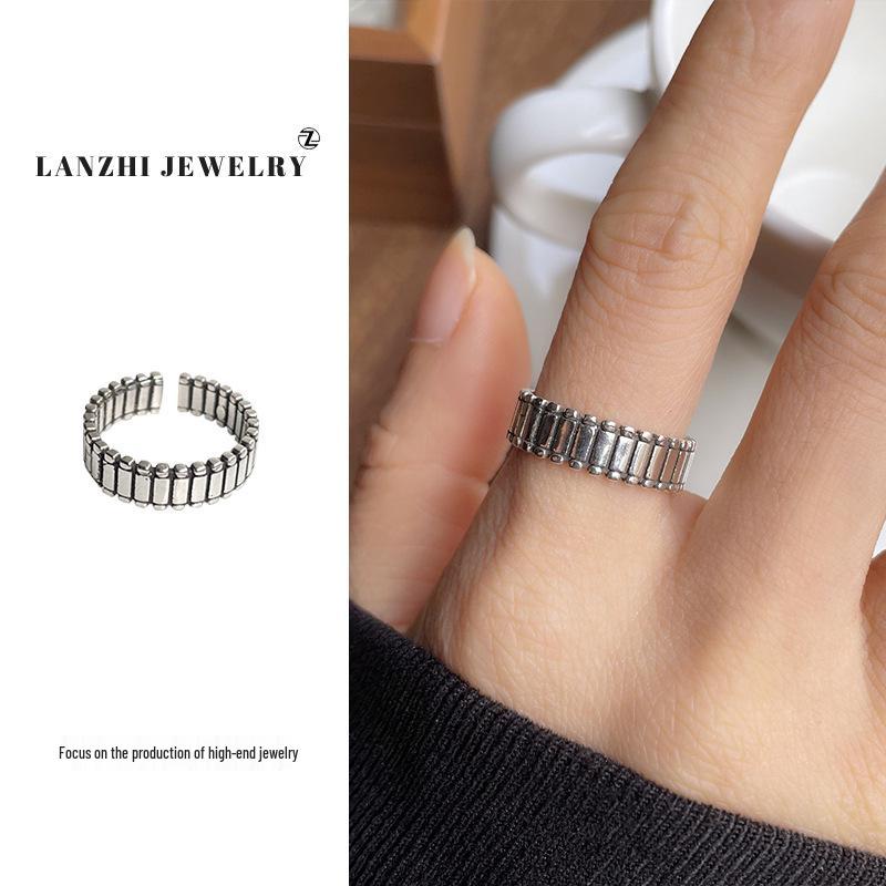 Тайское серебро Женское наборное кольцо - Серебро 925 пробы, Нишевый дизайн, Простые и универсальные украшения