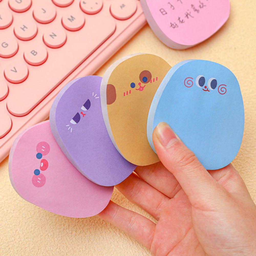 60 Sheets Sticky Notes Cartoon Message Paper Stationery Messages Sticking Paper Girls