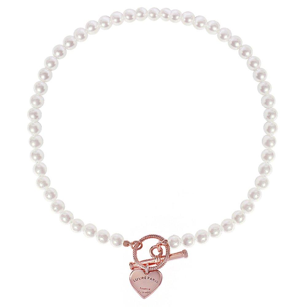 [Luvre Paris] Louvre Plump Heart Pearl Necklace Na0575