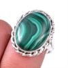Натуральный малахит драгоценный камень 925 цельное серебро ювелирное кольцо размер 10 T8p63
