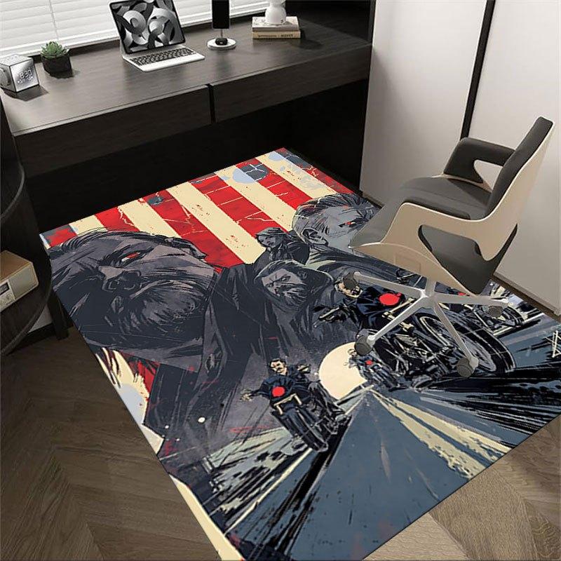 1pc Sons of Anarchy themed Office Carpet Chair Mats - durable polyester rug for home theater, office, dorm room decor - tA40