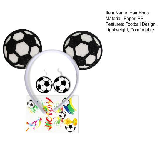 Набор повязки на голову и серег с наклейкой, эластичный дизайн, обруч для волос, набор серег-крючков, реквизит для болельщиков на футбольную тематику, аксессуары для игрового дня