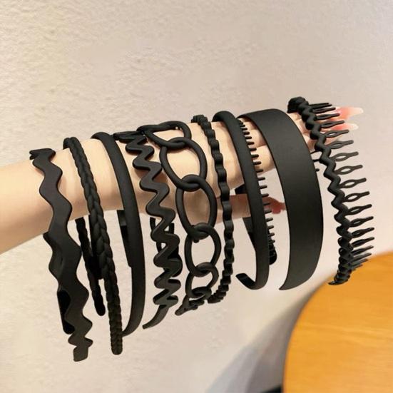 9 шт., обруч для волос, нескользящий дизайн, головной убор с зубцами, фиксация прически, пластиковая заколка для волос, зажим для челки для женщин и девочек, повязка на голову, головные уборы для мытья лица