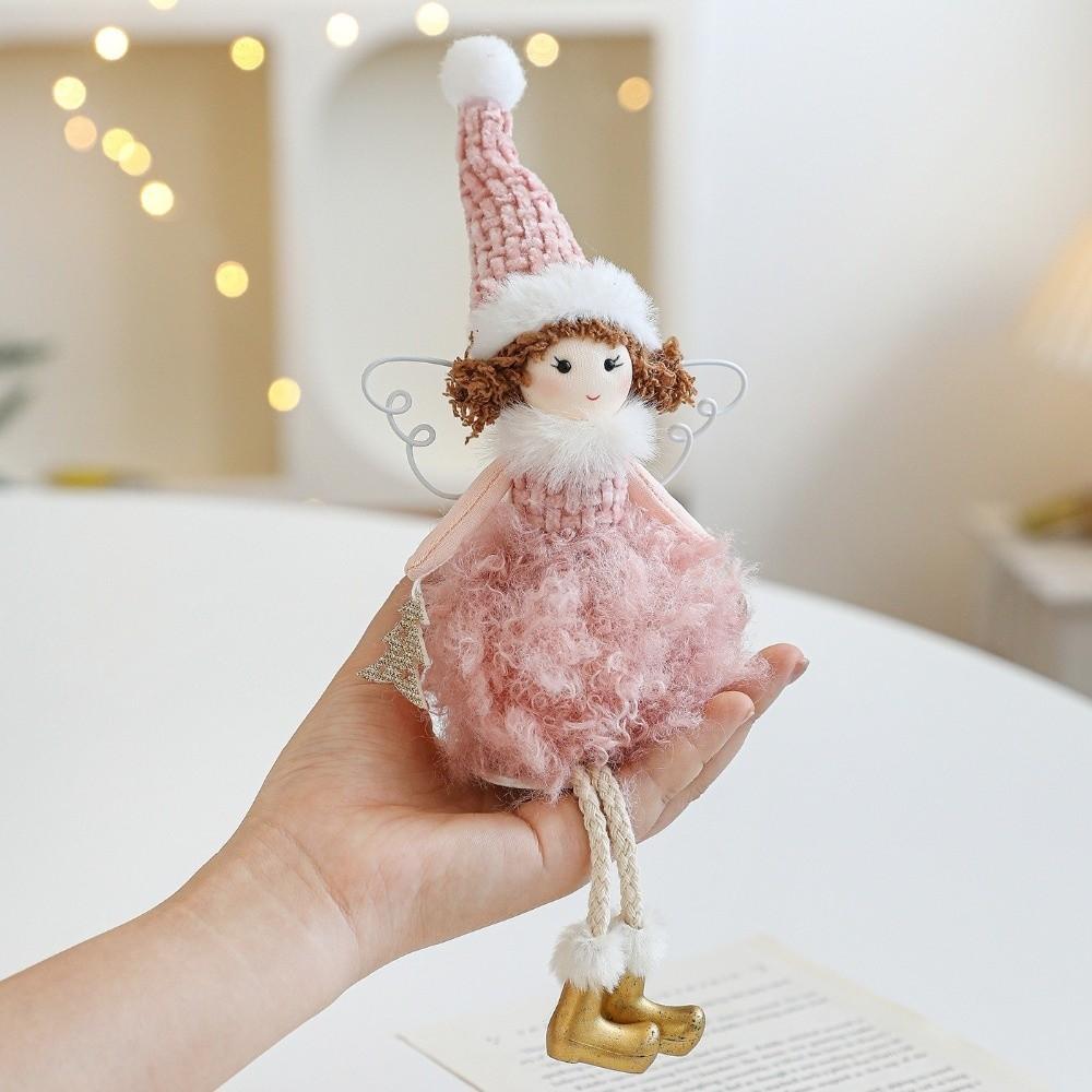 Desktop Ornament Angel Girl Figurine Sitting Posture Fairy Elf Figurine Plush Doll Festive Gift